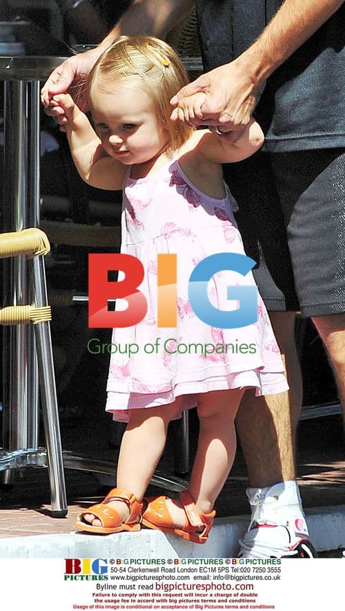 Tobey Maguire Lunch with Wife & Baby