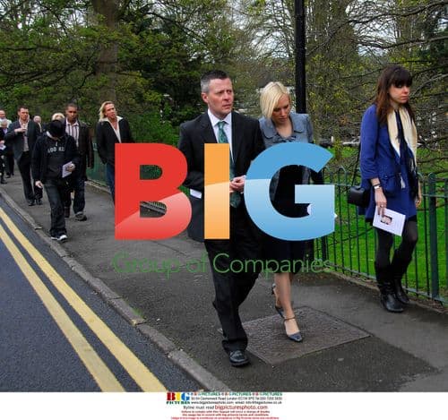 Mourners at Mark Speight's Funeral