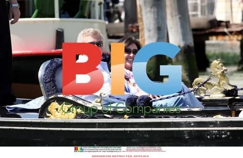 Golfer Colin Montgomerie and wife on Gondola in Venice