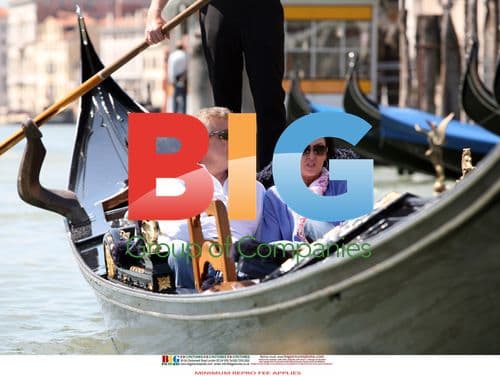 Golfer Colin Montgomerie and wife on Gondola in Venice