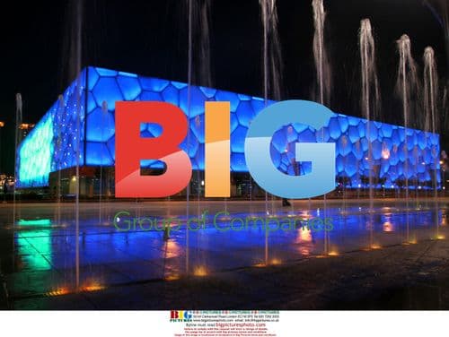 Fountains dance at Watercube in Beijing