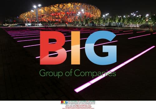 China's Olympic National Stadium Lit Up at Night