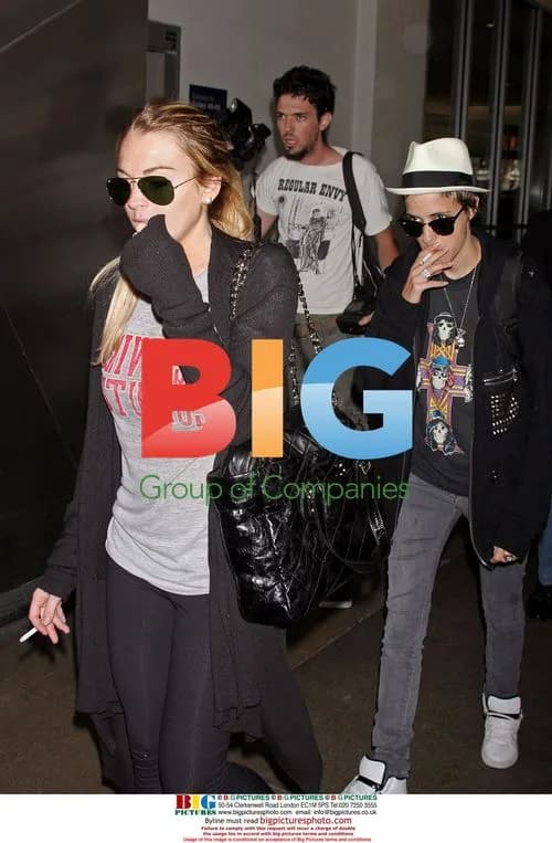 Lindsay Lohan and Samantha Ronson at LAX