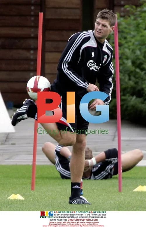 Footballer Steven Gerrard at Training