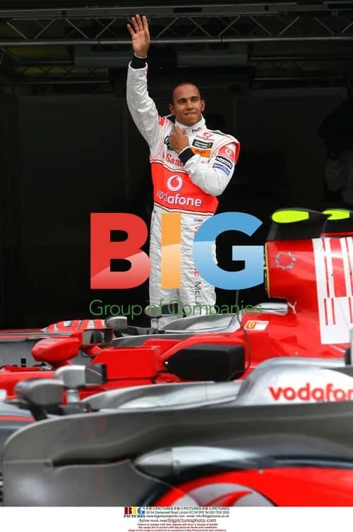 Lewis Hamilton Celebrates F1 Pole Position