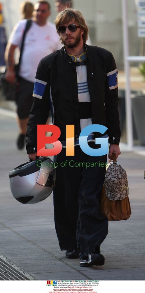 Nick Heidfeld Arrives at F1 Hungarian GP