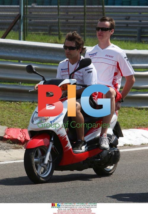 Timo Glock on 2 wheels at Hungarian GP