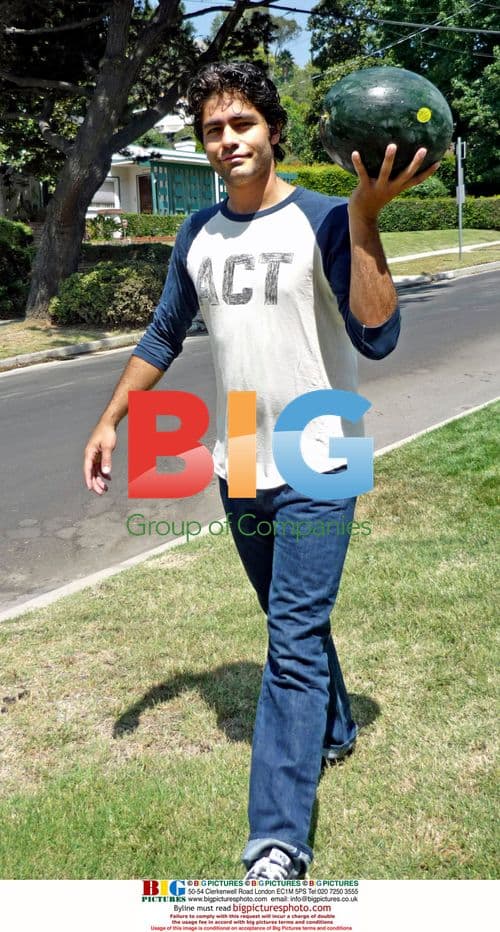 Adrian Grenier Enjoys Picnic with Watermelon