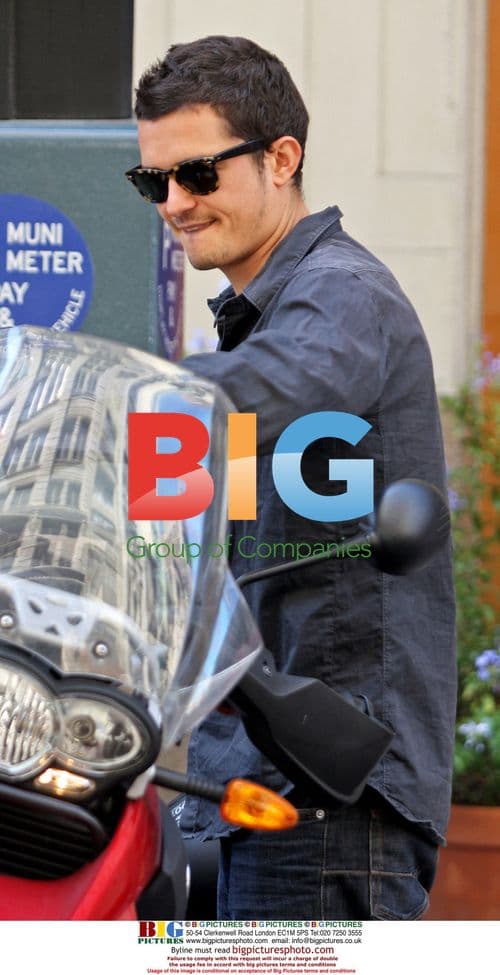 Orlando Bloom and Miranda Kerr on Motorcycle