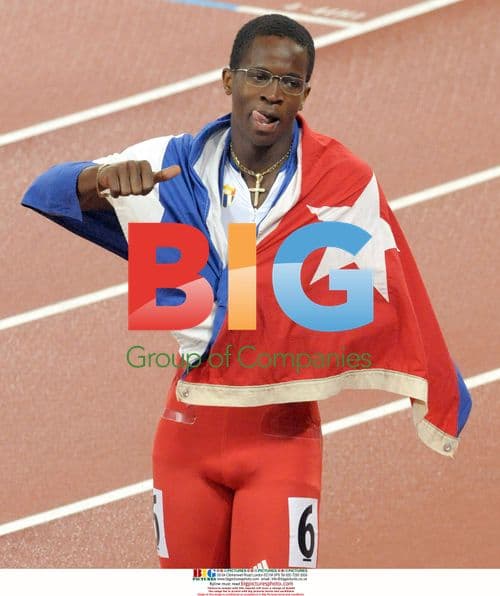 Dayron Robles Celebrates Olympic Gold in 110M Hurdles