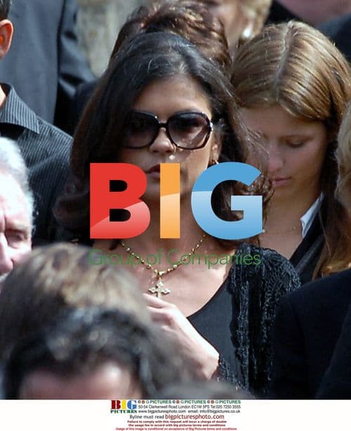 Catherine Zeta Jones arriving at funeral