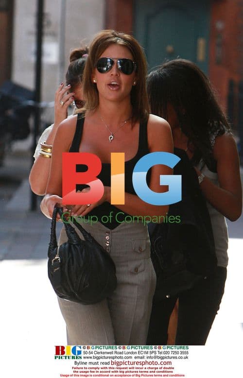 Model Danielle Lloyd arrives at London hotel