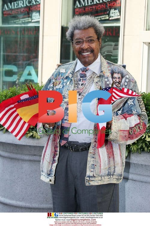 Don King Waves Flags, Holds Nadal Cutout
