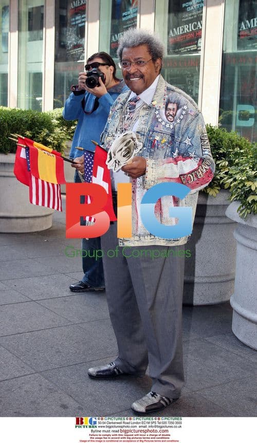 Don King Waves Flags Outside Fox Studio