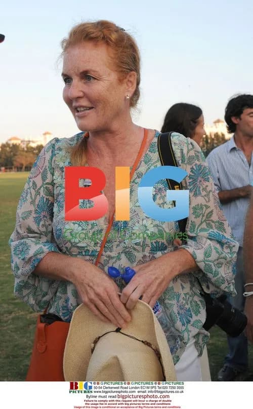 Sarah Ferguson with daughters at Polo match