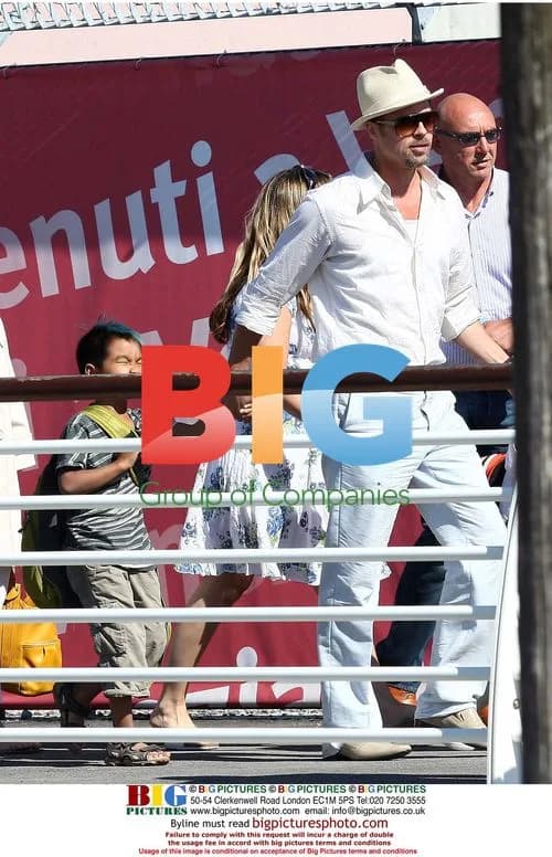 Brad Pitt and family arrive at Venice Film Festival