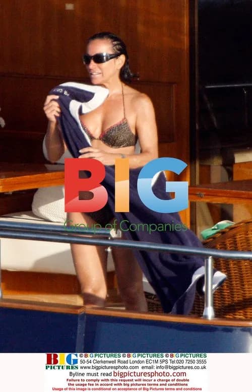 Nancy Dell'Olio on Yacht in Greek Islands