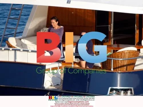 Nancy Dell'Olio on a yacht in Greece