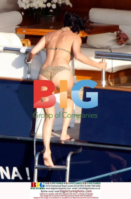 Nancy Dell'Olio on a yacht in Greece