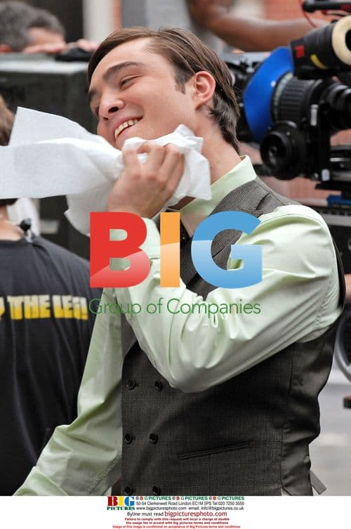 Ed Westwick on Gossip Girl Set