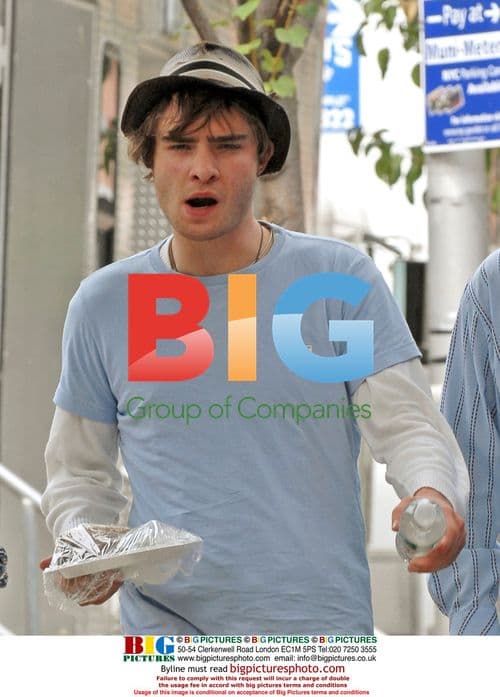 Ed Westwick on Gossip Girl set