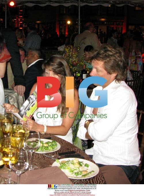 Jon Bon Jovi and wife at Hamptons benefit