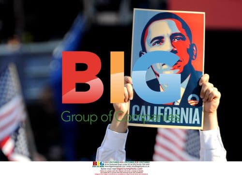 Man holds Obama sign at DNC convention