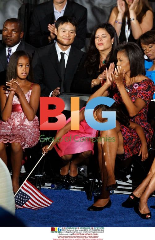 Obamas Watch Barack Accept Nomination