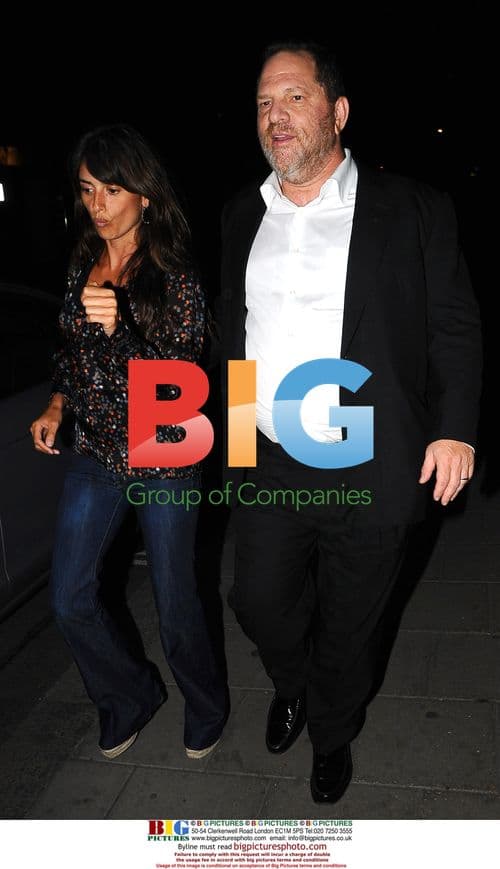 Penelope Cruz and Harvey Weistein Leaving Dinner