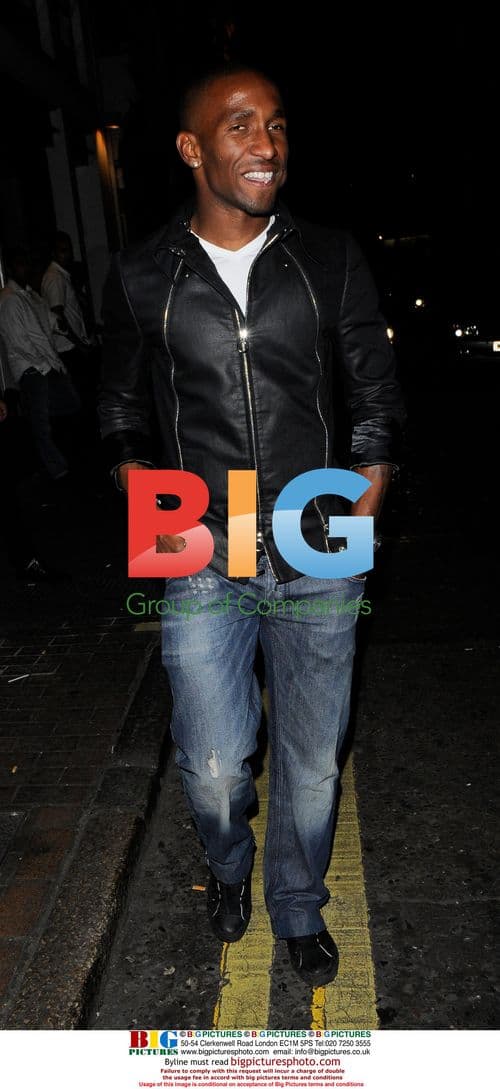 Footballer Jermaine Defoe leaving Studio Valbonne