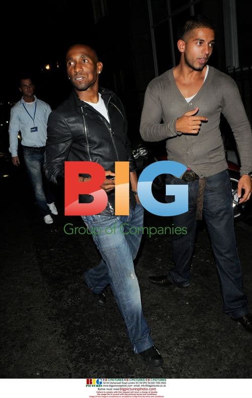 Footballer Jermaine Defoe leaving Studio Valbonne