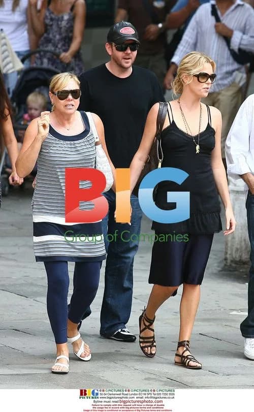 Charlize Theron and mother in Venice