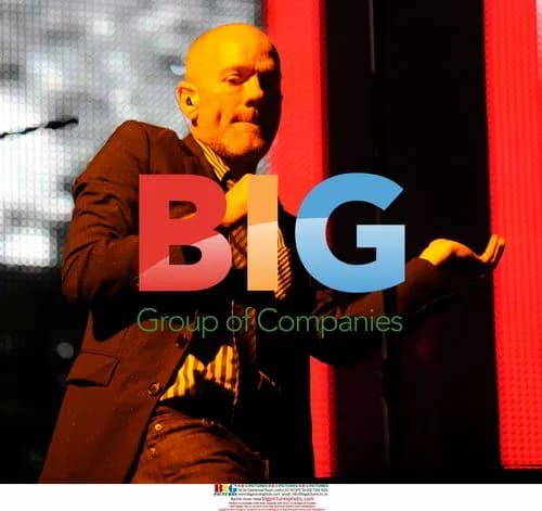 Michael Stipe performs with R.E.M. in London