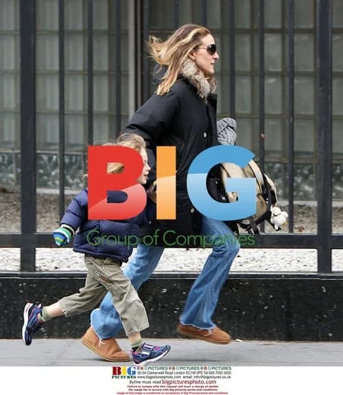 Sarah Jessica Parker and son James run late to school