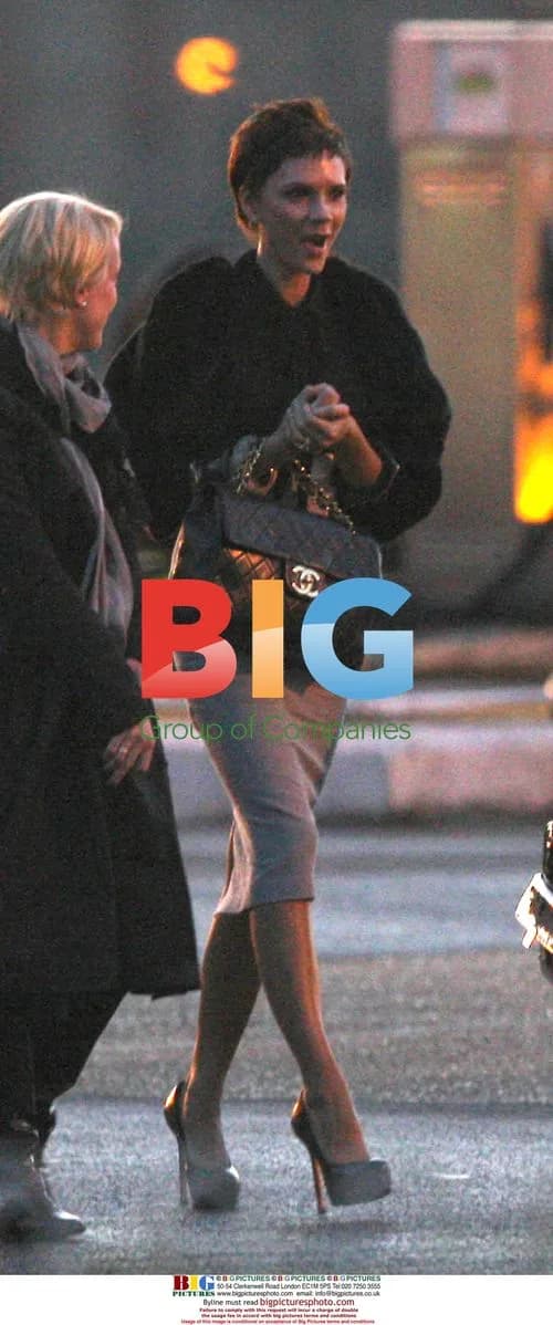 Victoria Beckham Flies into London Heliport