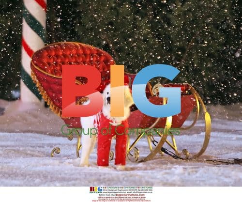 George Wendt as Santa on 'Santa Buddies' set