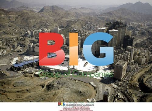 Aerial view of Muslim pilgrims at Mecca's Grand Mosque