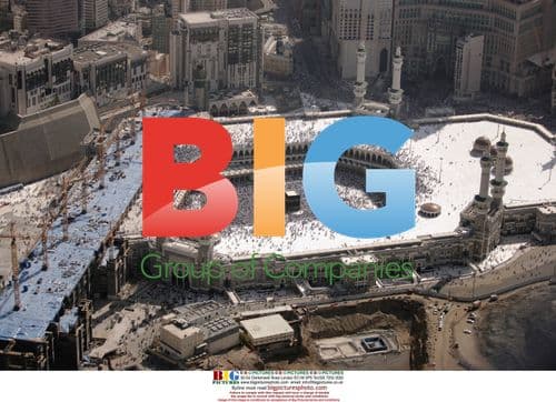 Aerial view of Muslims circling Ka'baa in Mecca