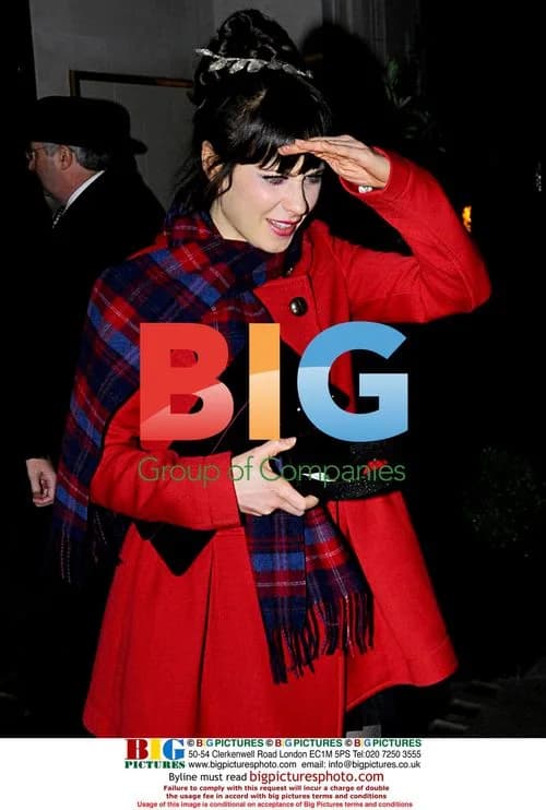 Zooey Deschanel Leaving Dinner in London