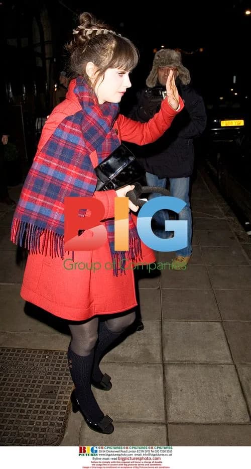 Zooey Deschanel leaving dinner, London