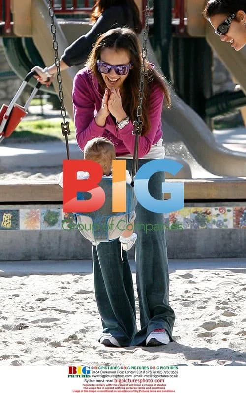 Jessica Alba and daughter Honor Marie play at park