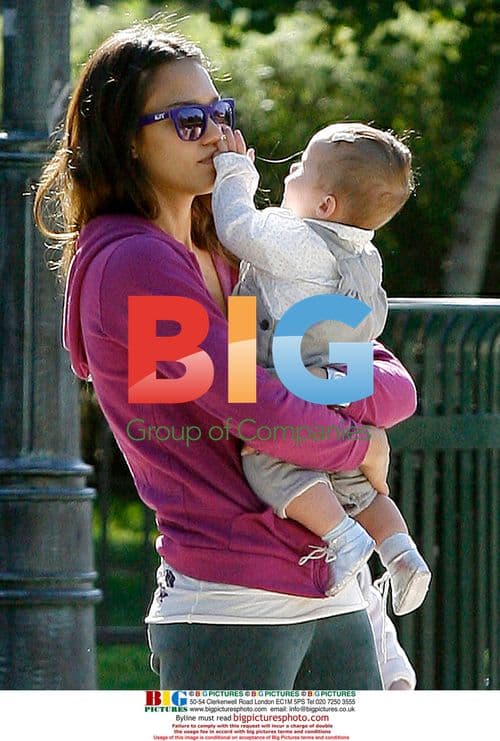 Jessica Alba with daughter at Beverly Hills park