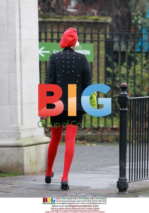 Model Agyness Deyn walking in North London