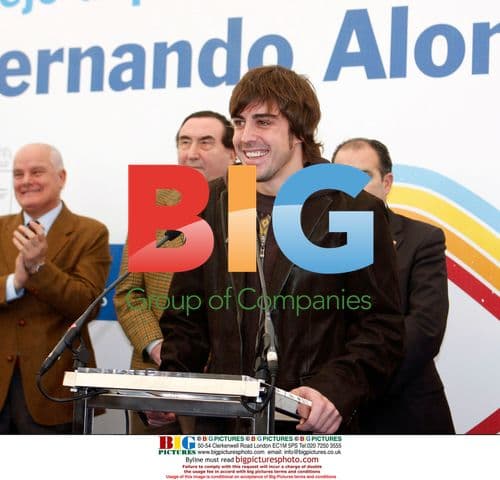 Fernando Alonso at sports centre construction site