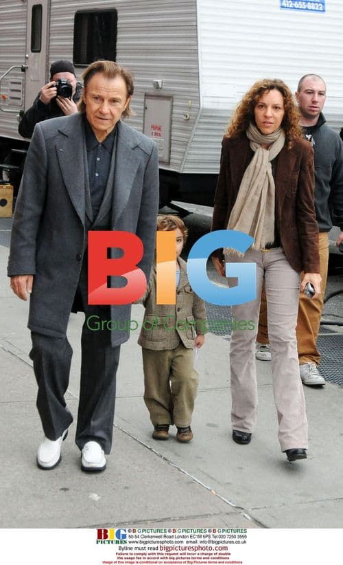 Harvey Keitel on the set of 'Life on Mars'