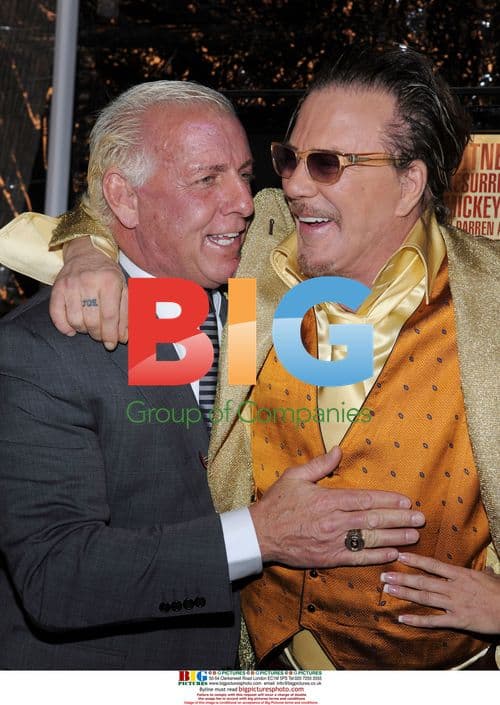 Mickey Rourke and Ric Flair at "The Wrestler" Premiere