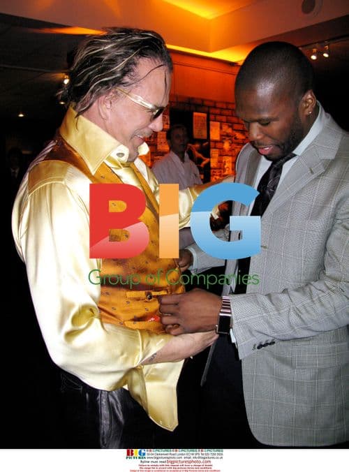 Mickey Rourke and Curtis '50 Cent' Jackson at Wrestler Premiere