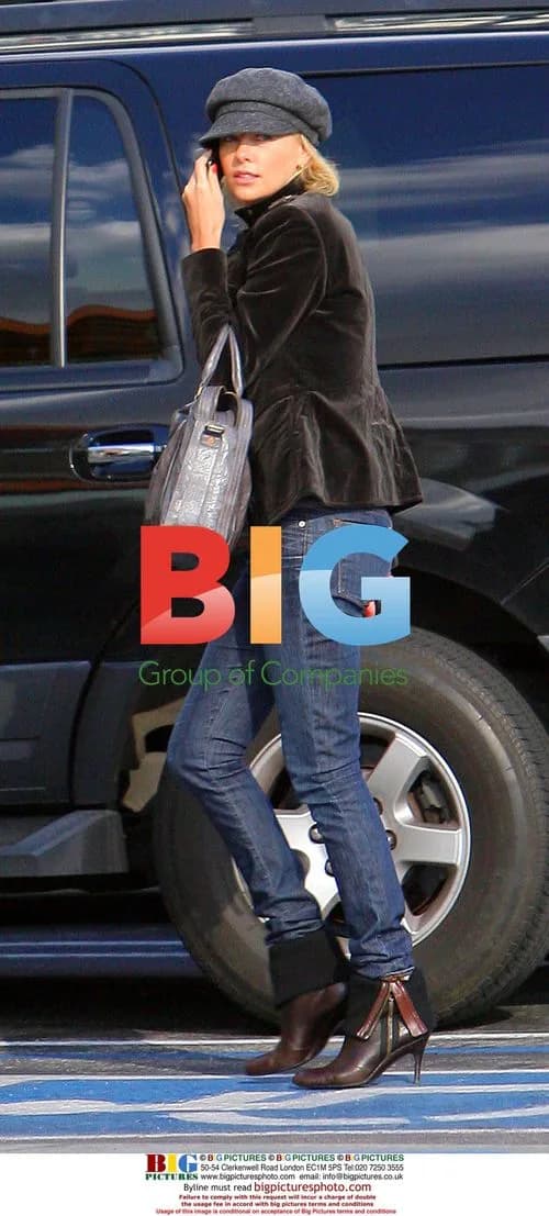 Charlize Theron shops and talks on cell in LA