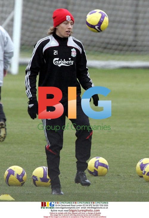 Liverpool Players Train at Melwood