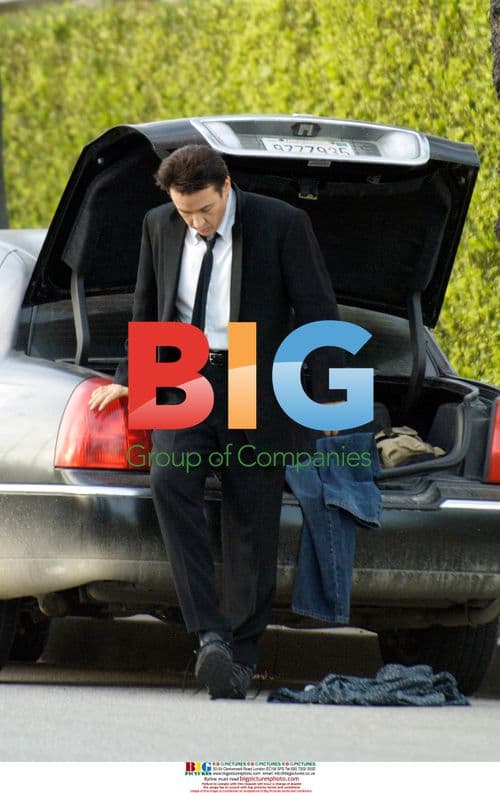 John Cusack on the set of 2012